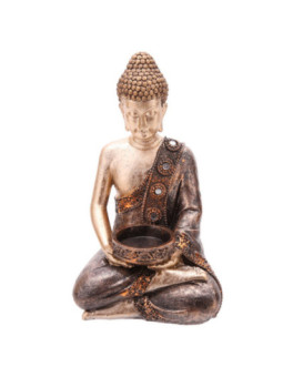 Portavelas Buda Thai sentado, 19 cm x 11 cm