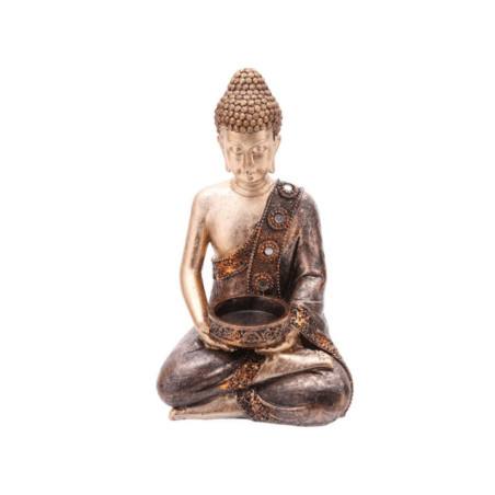 Portavelas Buda Thai sentado, 19 cm x 11 cm