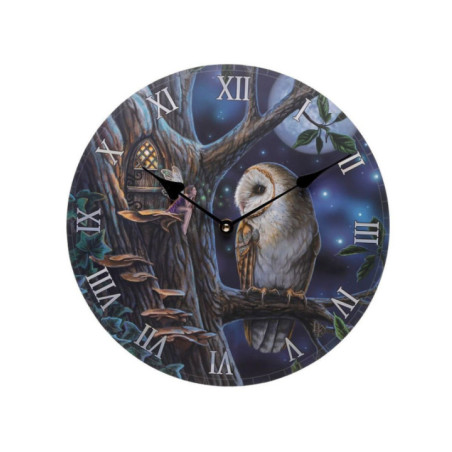 Reloj de Pared, Búho con Hada de Cuento
