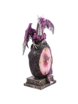 Reloj Dragón Lila con Geoda de Cristal