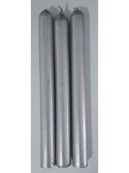 Vela Plateada Especial Esotérica, 20 cm.