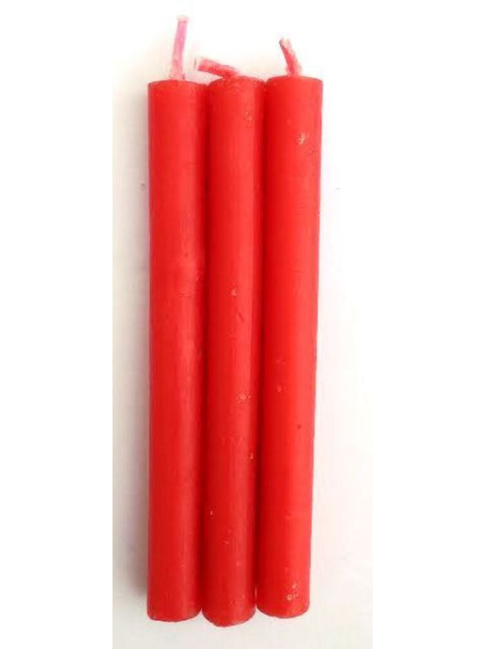 Vela Esotérica Especial 11 Cm Roja, 12 Unidades