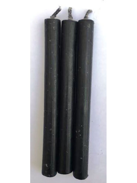 Vela Esotérica Especial 11 Cm Negra, 12 Unidades