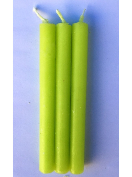 Vela Esotérica Especial 11 Cm Verde Claro, 12 Unidades