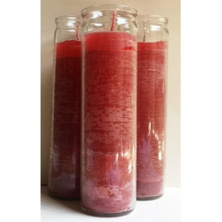 Auténtico Velón Esotérico Rojo en Vaso de Cristal Grueso