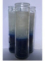 Auténtico Velón Esotérico Azul-Blanco en Vaso de Cristal Grueso