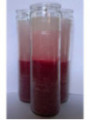 Auténtico Velón Esotérico Rojo-Blanco en Vaso de Cristal Grueso