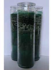 Auténtico Velón Esotérico Verde en Vaso de Cristal Grueso
