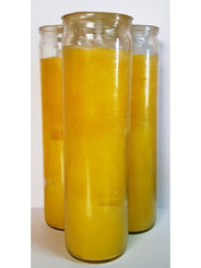 Auténtico Velón Esotérico Amarillo en Vaso de Cristal Grueso