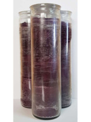 Auténtico Velón Esotérico Morado en Vaso de Cristal Grueso