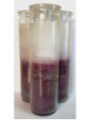 Auténtico Velón Esotérico Morado-Blanco en Vaso de Cristal Grueso