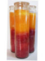 Auténtico Velón Esotérico Rojo-Amarillo en Vaso de Cristal Grueso
