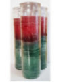 Auténtico Velón Esotérico Verde-Rojo en Vaso de Cristal Grueso