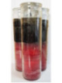 Auténtico Velón Esotérico Rojo-Negro en Vaso de Cristal Grueso