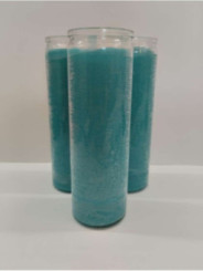 Auténtico Velón Esotérico Verde Claro en Vaso de Cristal Grueso