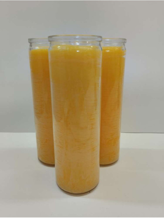 Auténtico Velón Esotérico Azul Claro en Vaso de Cristal Grueso