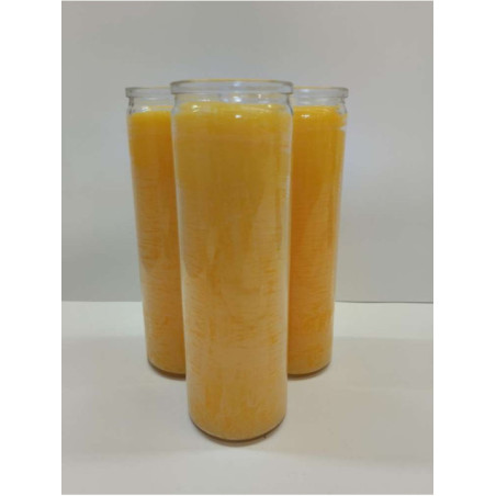Auténtico Velón Esotérico Azul Claro en Vaso de Cristal Grueso