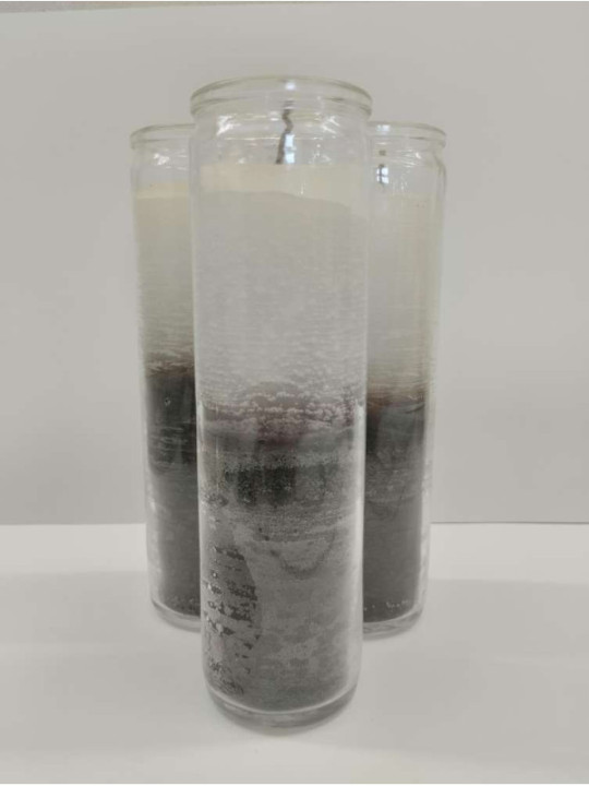 Auténtico Velón Esotérico Morado-Rojo en Vaso de Cristal Grueso