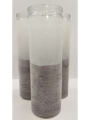 Auténtico Velón Esotérico Negro-Blanco en Vaso de Cristal Grueso