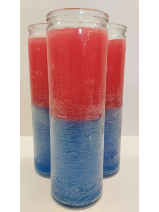 Auténtico Velón Esotérico Rojo-Rosa en Vaso de Cristal Grueso