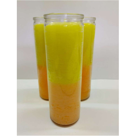 Auténtico Velón Esotérico Rojo-Azul en Vaso de Cristal Grueso