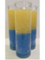 Auténtico Velón Esotérico Naranja-Amarillo en Vaso de Cristal Grueso