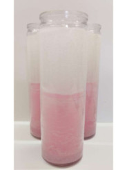 Auténtico Velón Esotérico Verde-Blanco en Vaso de Cristal Grueso