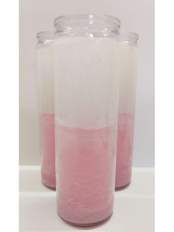Auténtico Velón Esotérico Verde-Blanco en Vaso de Cristal Grueso