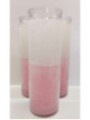 Auténtico Velón Esotérico Verde-Blanco en Vaso de Cristal Grueso