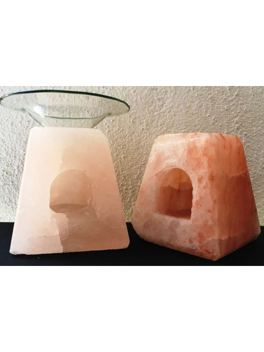 Quemador de Aceite Natural Forma Fortin de Sal del Himalaya