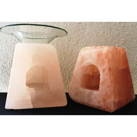 Quemador de Aceite Natural Forma Fortin de Sal del Himalaya