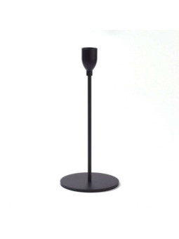 Posa Velas Negro de Metal. 23cm de altura