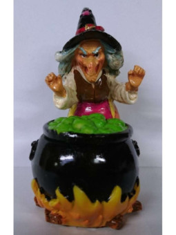 Porta Inciensos Bruja con Caldero de Resina