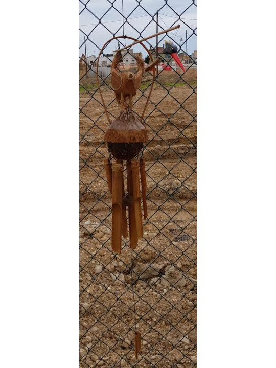 Móvil de Bambú, Forma Pájaro de 60cm