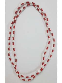 Collar 3 Cuentas Rojas y 3 Cuentas Blancas