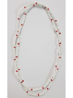 Collar Blanco con Bola Roja