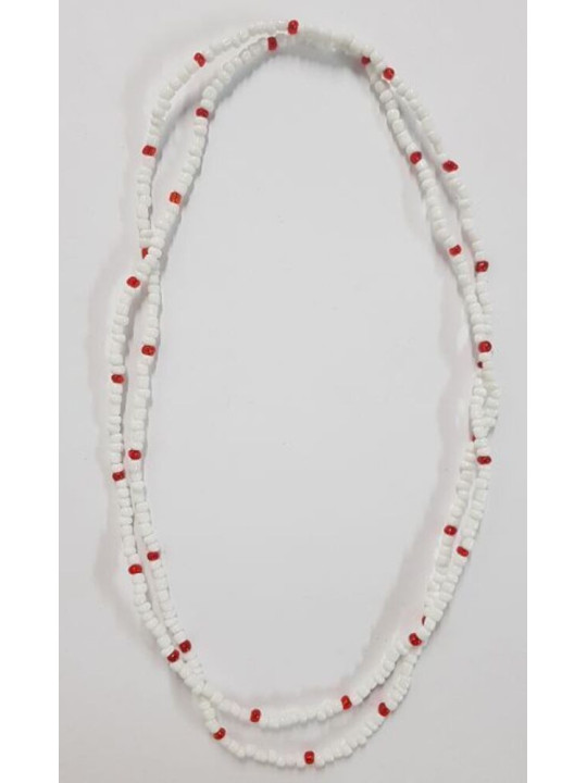 Collar Blanco con Bola Roja