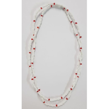 Collar Blanco con Bola Roja
