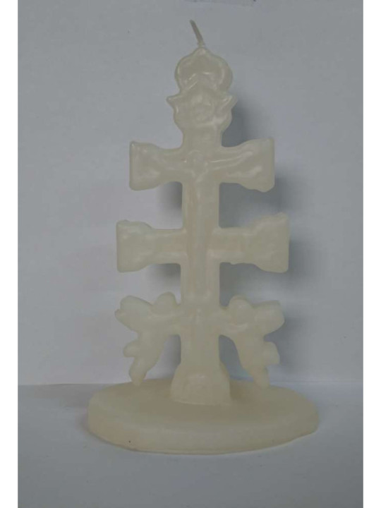 Vela Cruz de Caravaca Blanca. 17 Centímetros