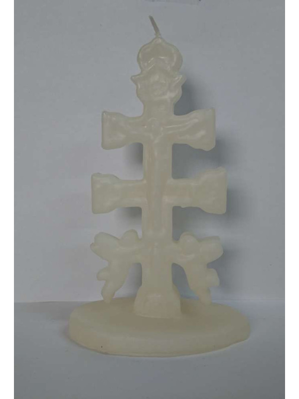 Vela Cruz de Caravaca Blanca. 17 Centímetros