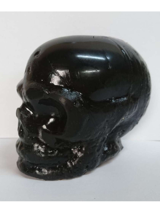 Vela Calavera Negra. 11 x 9 Centímetros