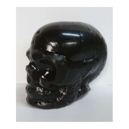 Vela Calavera Negra. 11 x 9 Centímetros