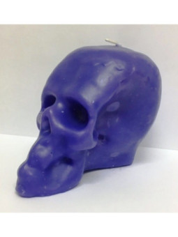 Vela Calavera Morada. 11 x 9 Centímetros