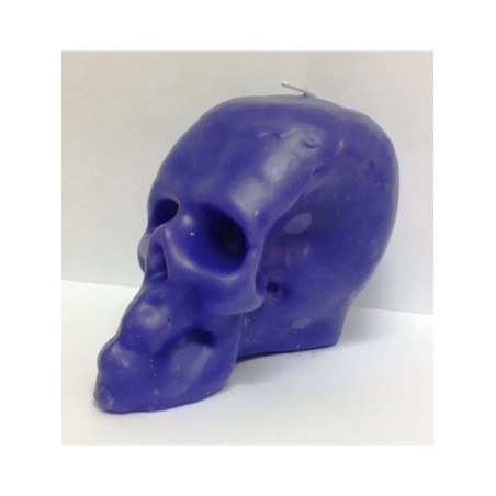 Vela Calavera Morada. 11 x 9 Centímetros