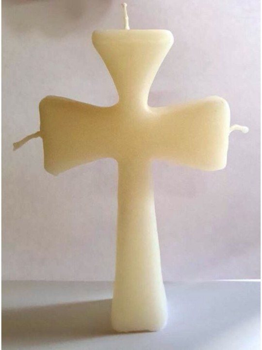 Vela Cruz de los Deseos Blanca. 15,5cm