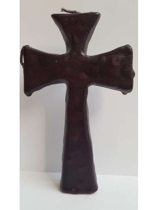 Vela Cruz de los Deseos Negra 3 Mechas. 15,5cm