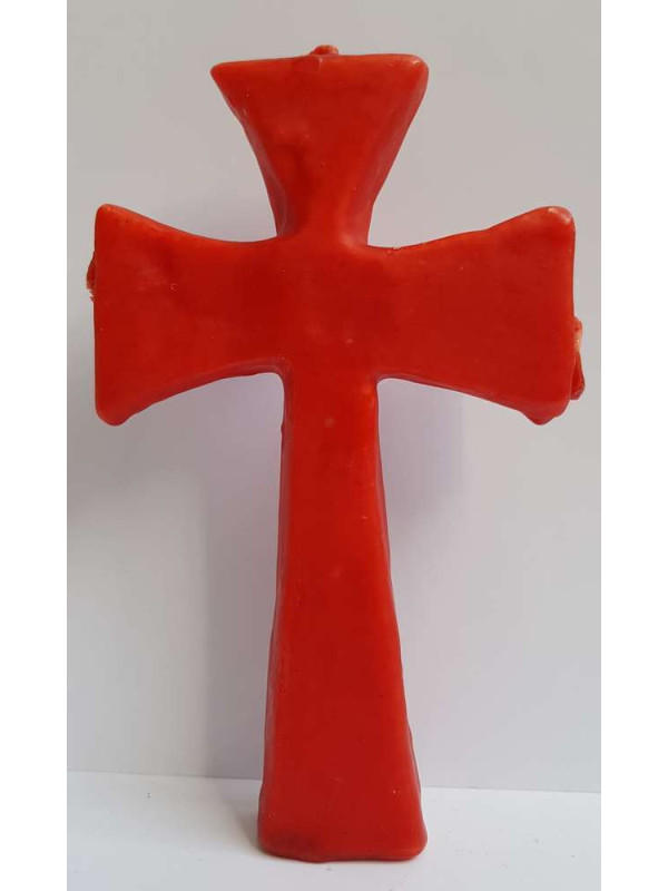 Vela Cruz de los Deseos Roja 3 Mechas. 15,5cm