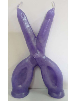 Vela Tijera Morada Grande. 18 Centímetros.