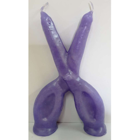 Vela Tijera Morada Grande. 18 Centímetros.