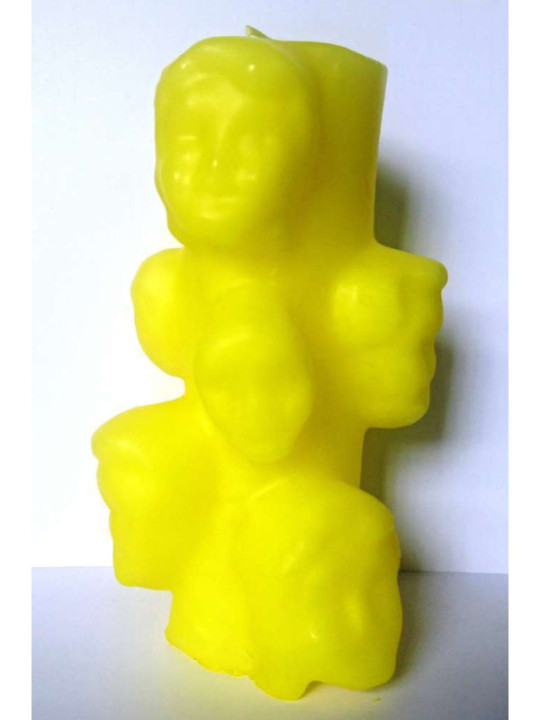 Velón Mil Caras Amarillo Grande